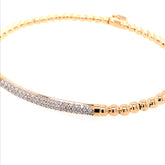 18K Yellow & White Gold Stretchable Bracelet w/Diamonds(6.3inches)